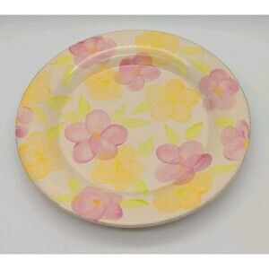 Vintage Franciscan Garden Party Spring Floral Dinner Plate Pink Yellow Green